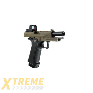 ARCTURUS Vanguard 4.3’’ Hi-Capa GBB Pistol w/Optics Ready Slide & ARS-1 Red Dot Combo BLK-TAN - Vanguard