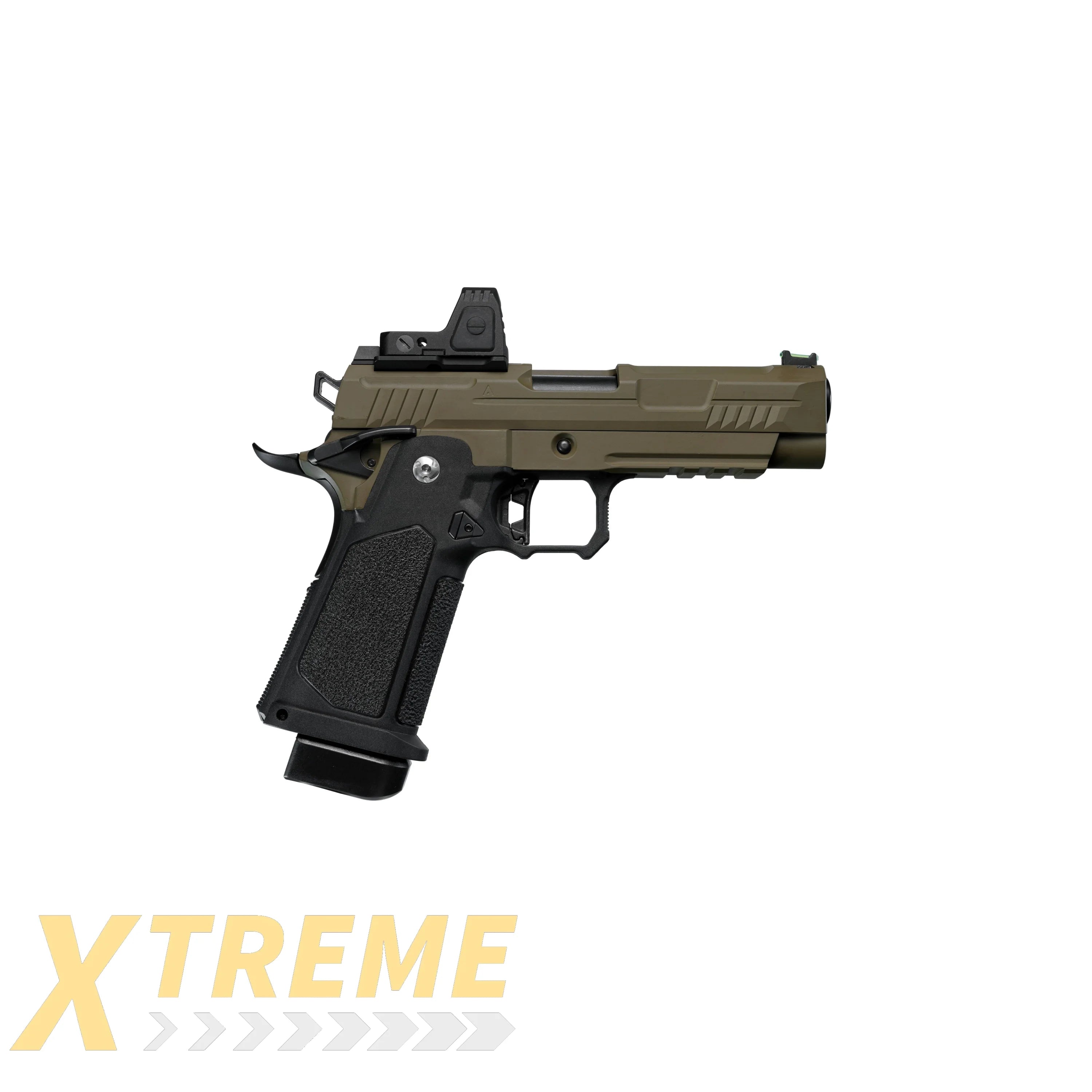 ARCTURUS Vanguard 4.3’’ Hi-Capa GBB Pistol w/Optics Ready Slide & ARS-1 Red Dot Combo BLK-TAN - Vanguard