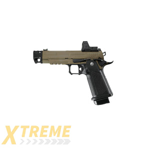 ARCTURUS Vanguard 4.3’’ Hi-Capa GBB Pistol w/ Optics Ready Slide & Compensator & ARS-1 Red Dot Combo BLK-TAN - Vanguard