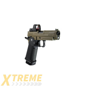 ARCTURUS Vanguard 4.3’’ Hi-Capa GBB Pistol w/Optics Ready Slide & ARS-1 Red Dot Combo BLK-TAN - Vanguard