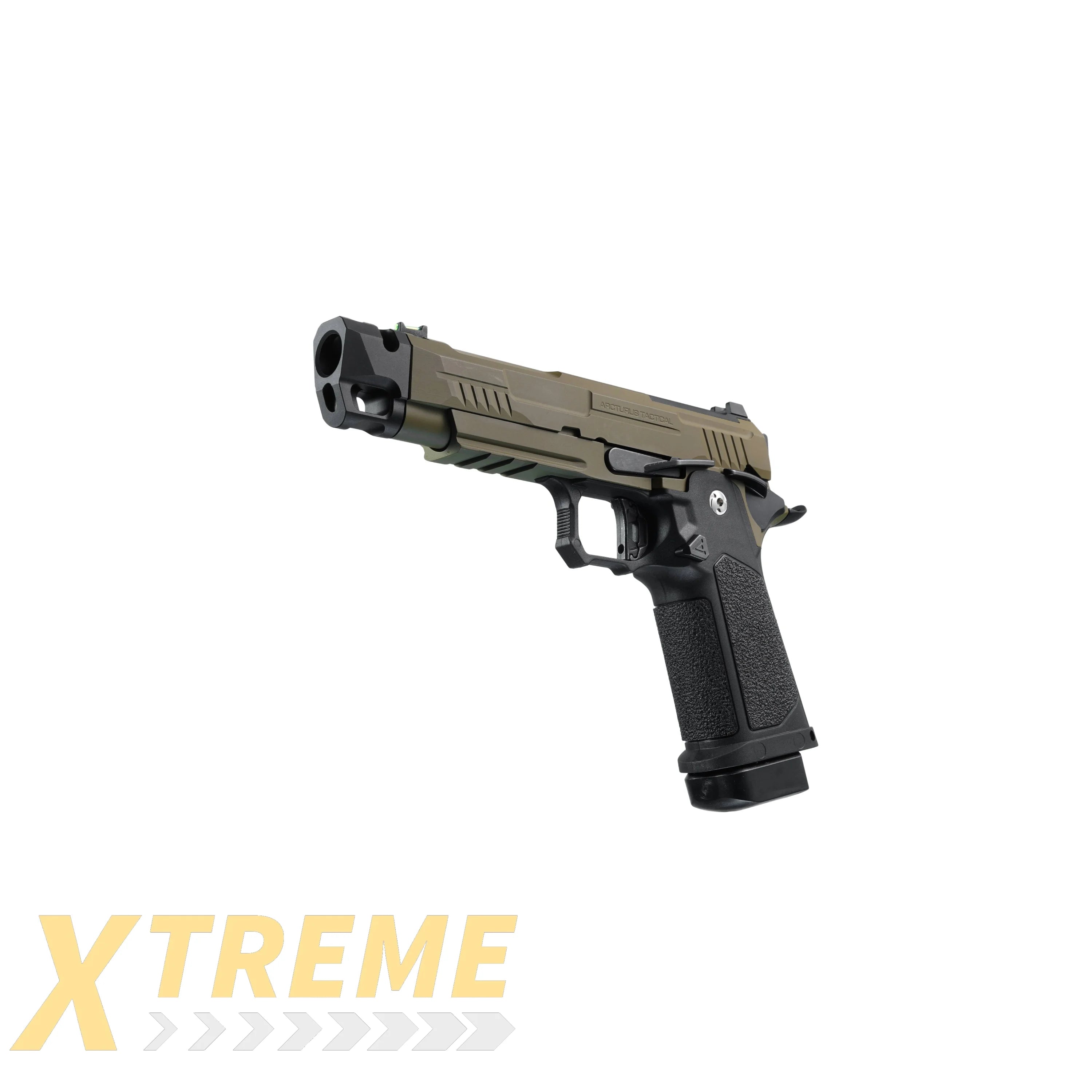 ARCTURUS Vanguard 4.3’’Hi-Capa GBB Pistol w/ Optics Ready Slide & Compensator BLK-TAN - Vanguard