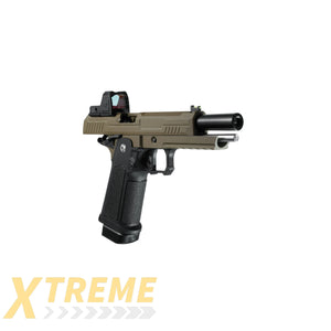 ARCTURUS Vanguard 5’’ Hi-Capa GBB Pistol w/Optics Ready Slide & ARS-1 Red Dot Combo BLK-TAN - Vanguard