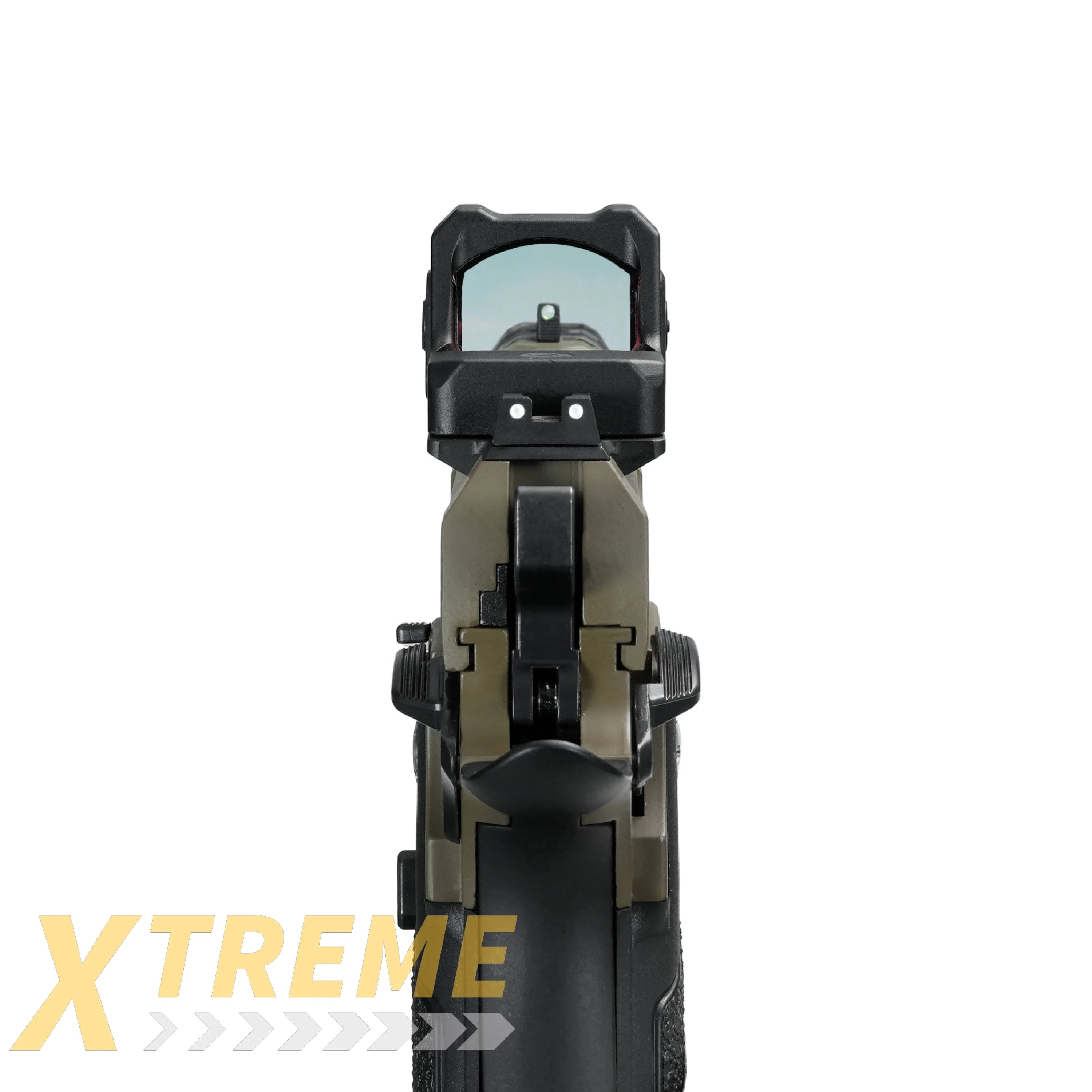 ARCTURUS Vanguard 5’’ Hi-Capa GBB Pistol w/Optics Ready Slide & ARS-1 Red Dot Combo BLK-TAN - Vanguard