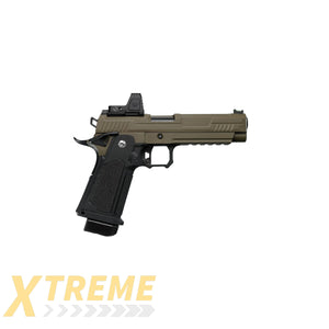 ARCTURUS Vanguard 5’’ Hi-Capa GBB Pistol w/Optics Ready Slide & ARS-1 Red Dot Combo BLK-TAN - Vanguard