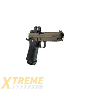 ARCTURUS Vanguard 5’’ Hi-Capa GBB Pistol w/Optics Ready Slide & ARS-1 Red Dot Combo BLK-TAN - Vanguard