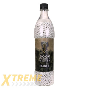 EF Premium Airsoft Ammo.30g White BBs 5000ct - Elite Force BBs -(Bottle)