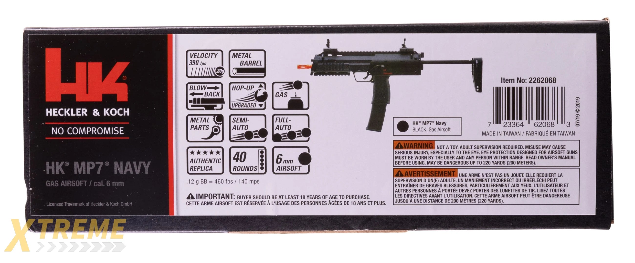 HK MP7 NAVY GBB-BLACK-6MM - H&K - GAS BLOWBACK - SMG