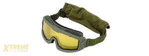 Lancer Tactical AERO Protective Airsoft Goggles - OD Green / Yellow