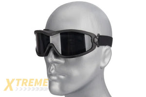 Lancer Tactical Double Layer Airsoft Goggles Smoke Lens Black