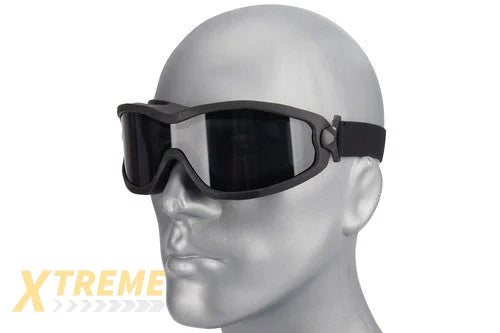 Lancer Tactical Double Layer Airsoft Goggles Smoke Lens Black