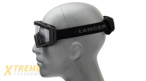 Lancer Tactical Rage Protective Black Airsoft Goggles Smoke Yellow Clear Lens