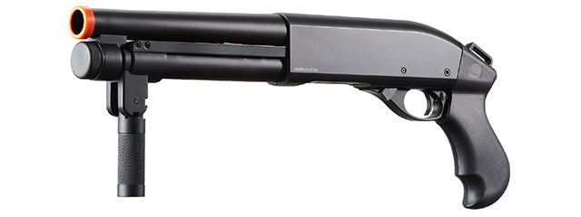 Golden Eagle M8876 36-Shot Pump Action Gas Airsoft Sawed-Off Shotgun w Forend Handle - (Black)