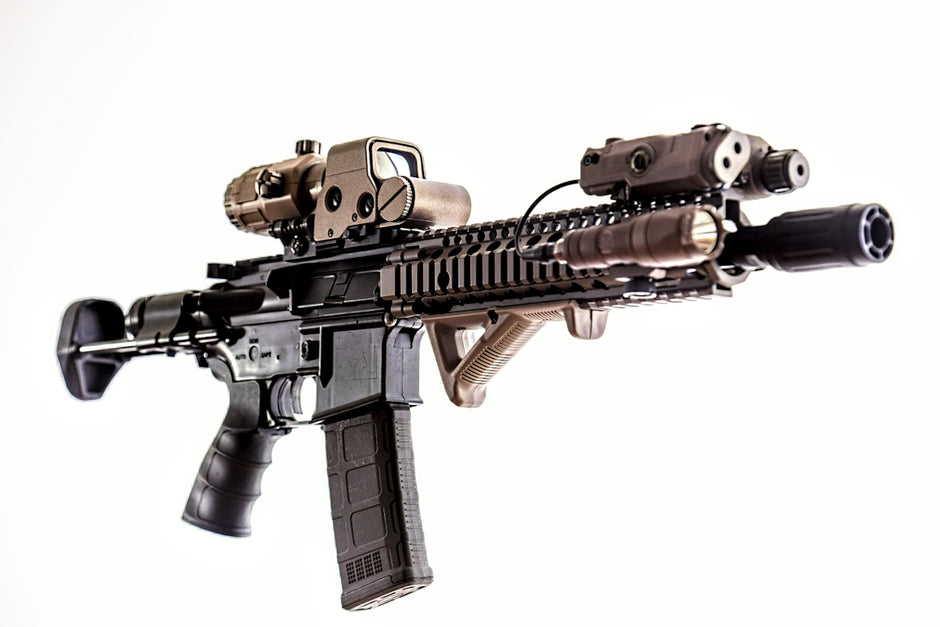 a black and silver gun