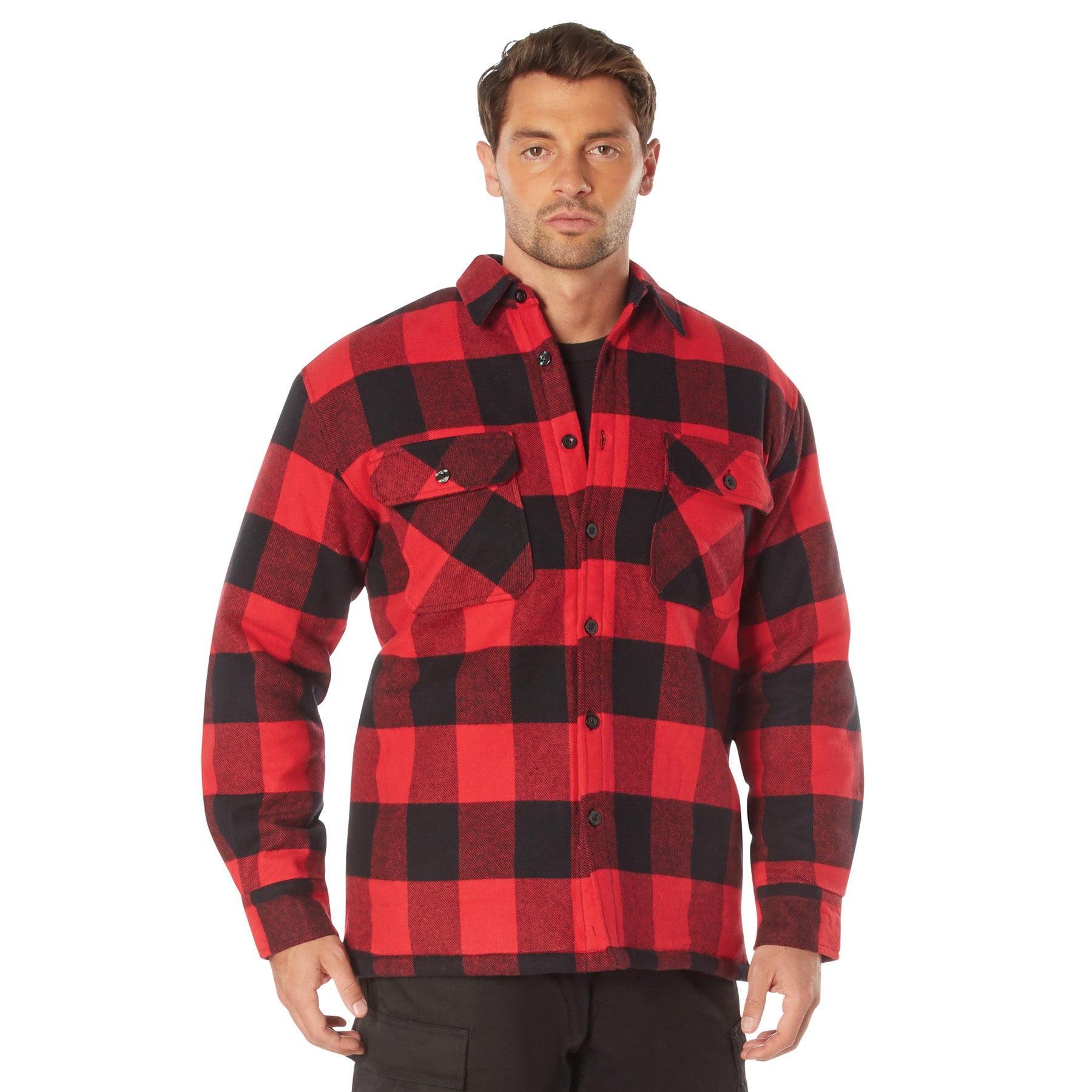Rothco Buffalo Plaid Quilted Lined Jacket - Red