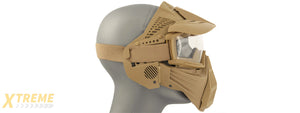 2607T FULL FACE MASK w/ GOGGLE LENS EYE PROTECTION (TAN)