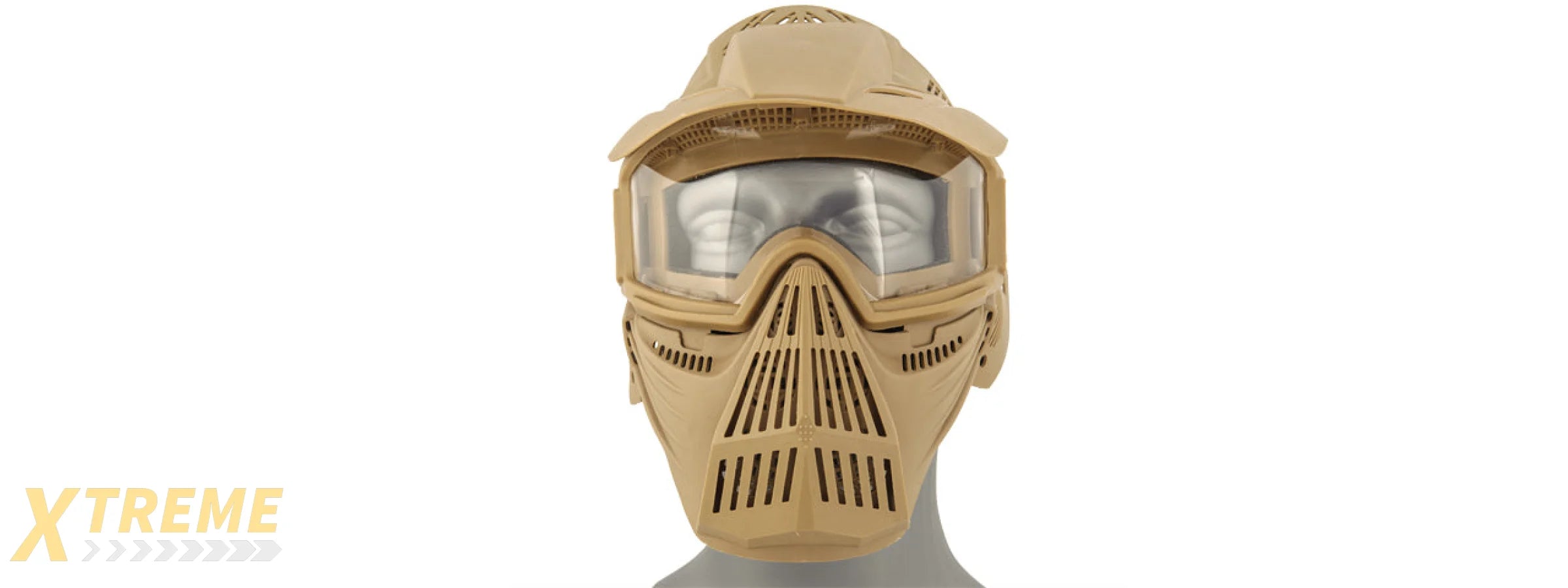 2607T FULL FACE MASK w/ GOGGLE LENS EYE PROTECTION (TAN)