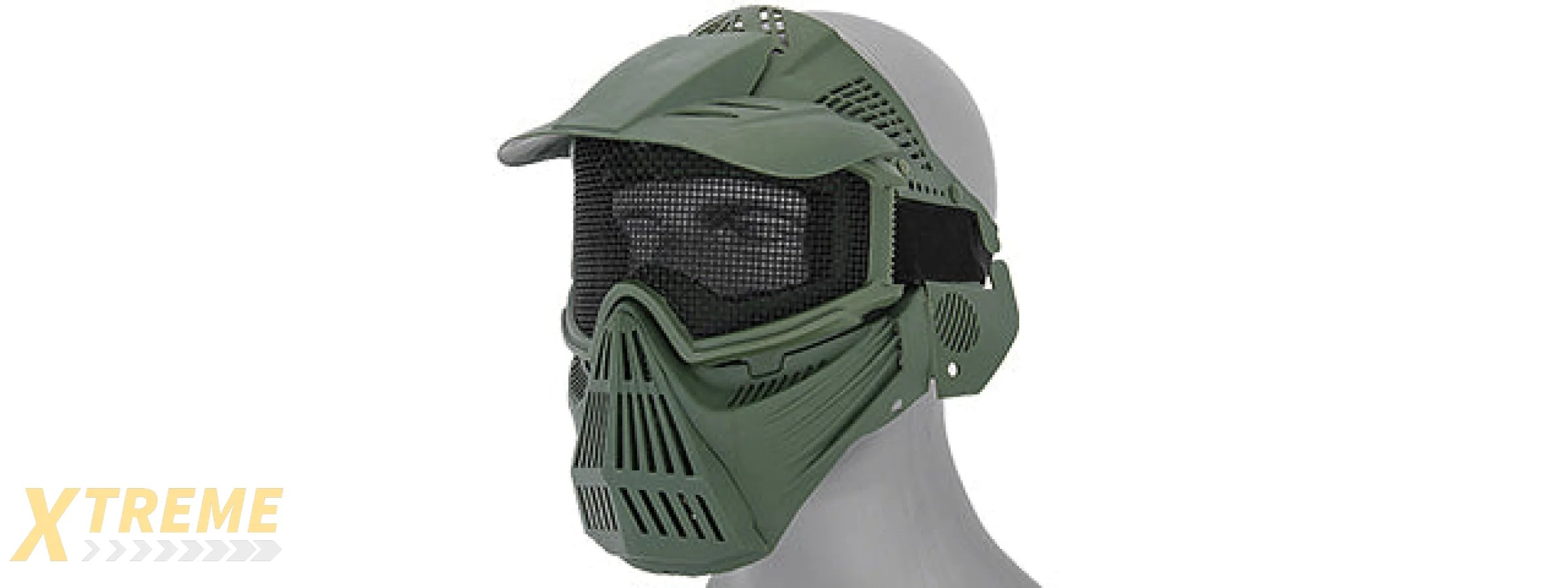 2608G FULL MASK w/MESH EYE PROTECTION & VISOR (OD GREEN)