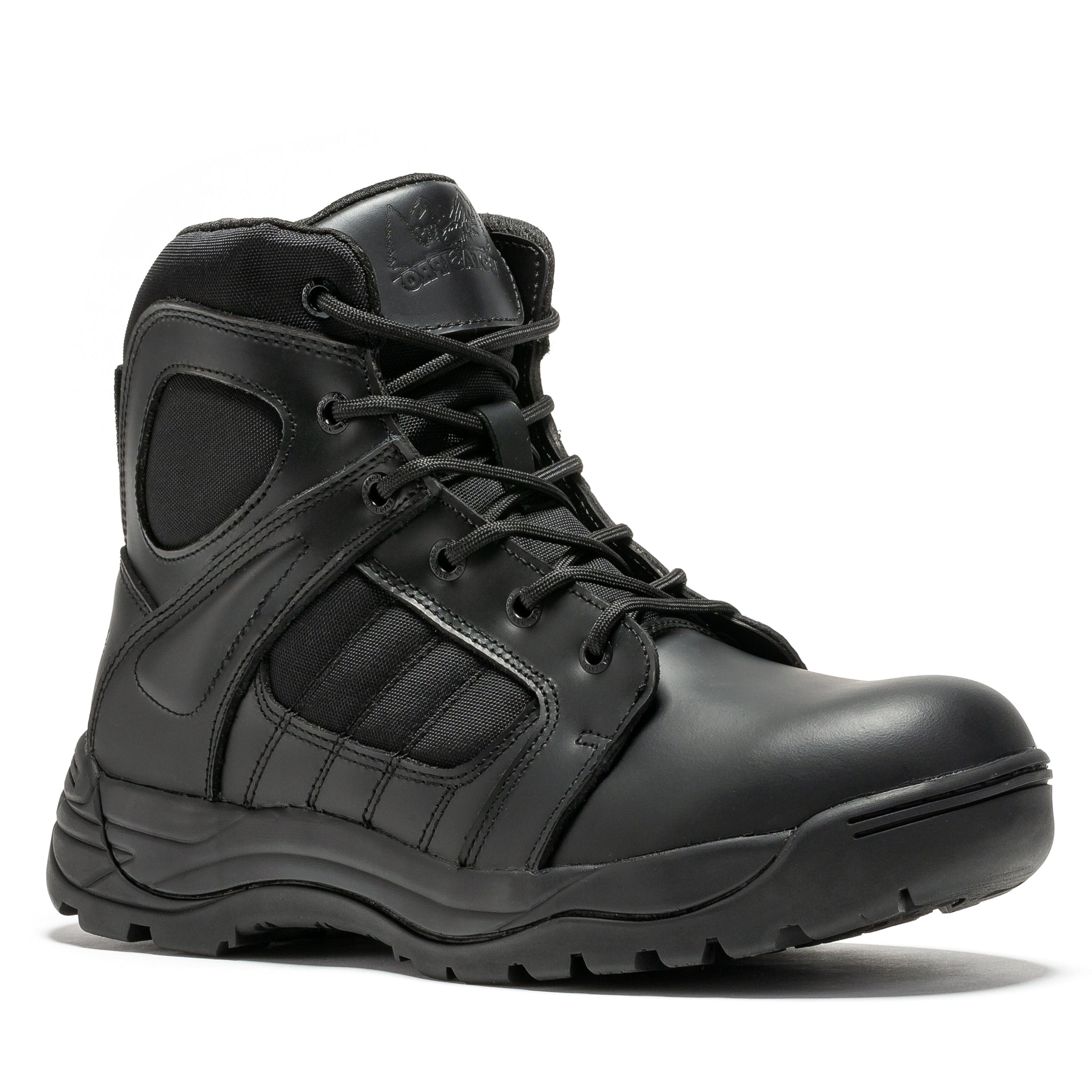 Botas Pro Black Men's 6 inch Side Zipper Rubber Sole Tactical Boots BMP111BK