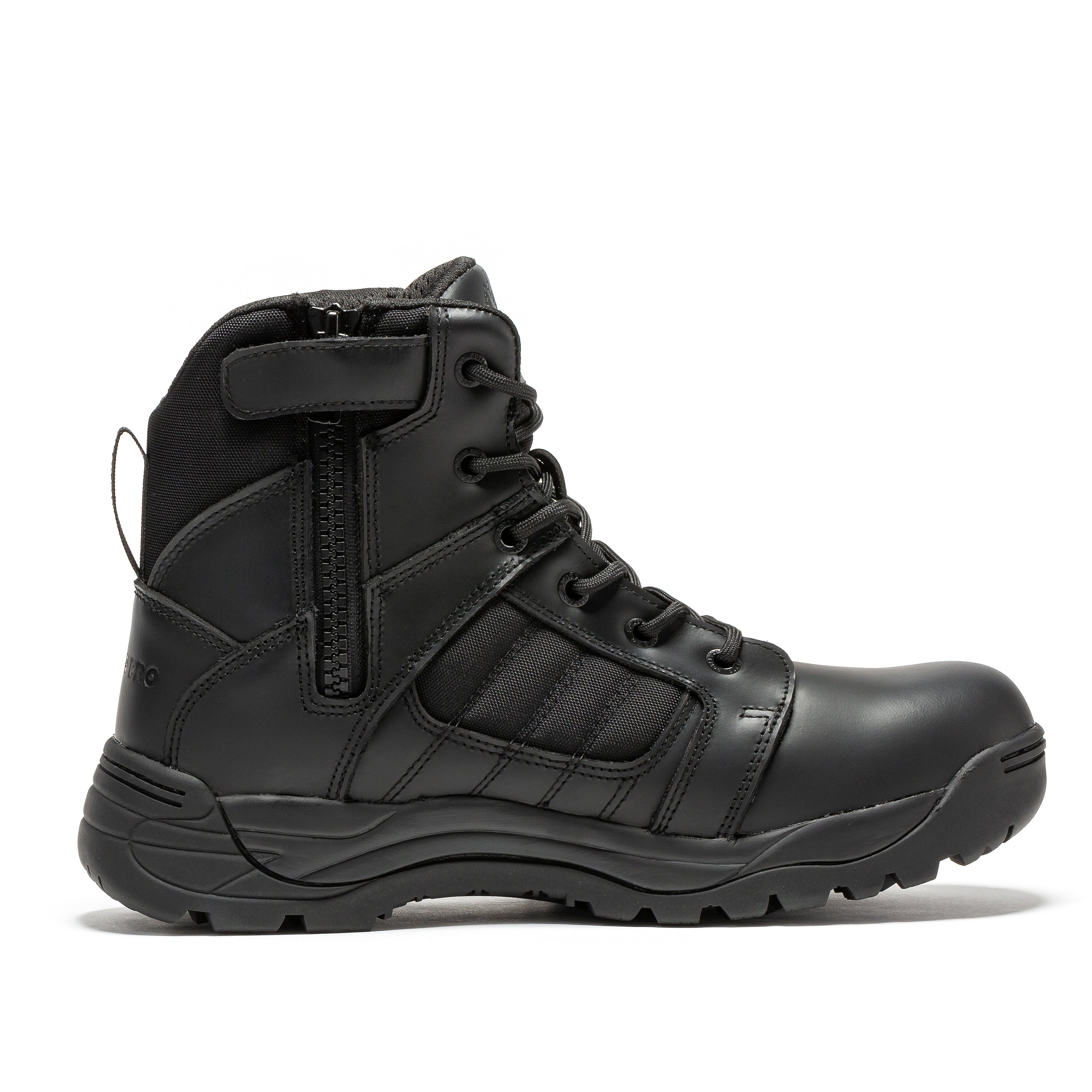 Botas Pro Black Men's 6 inch Side Zipper Rubber Sole Tactical Boots BMP111BK