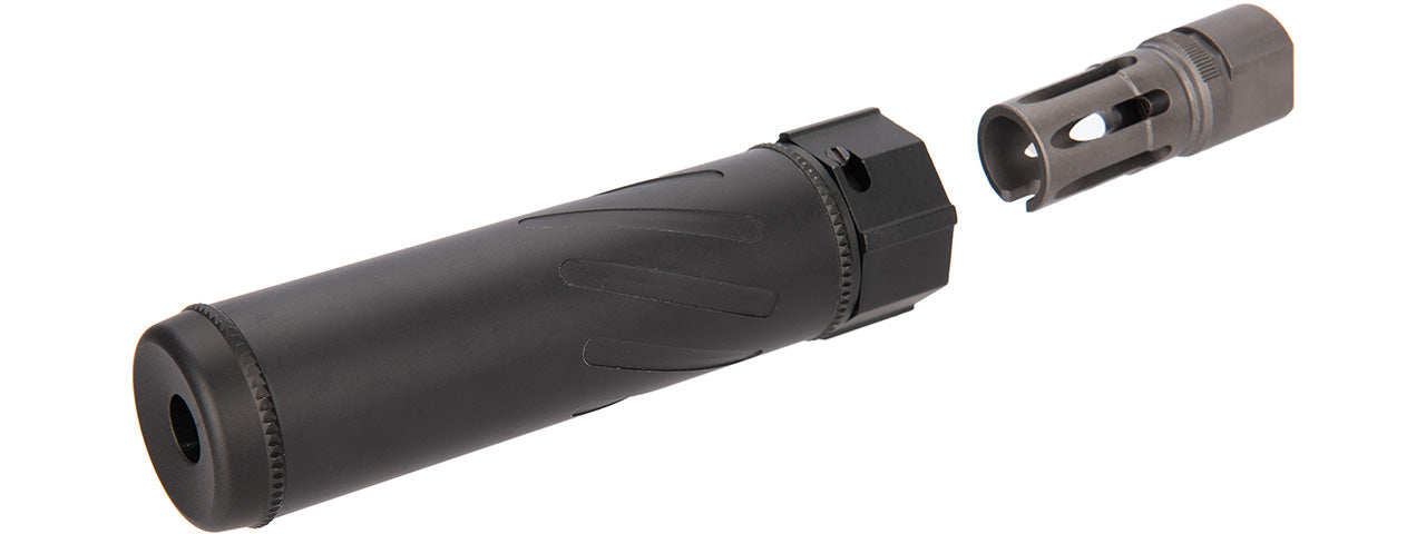5KU SOCOM556RC QD Airsoft 6 Mock Suppressor / Barrel Extension Smooth (BLACK)