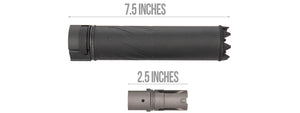 5KU SOCOM556MG Monster QD 7.5 Mock Suppressor / Barrel Extension Fluted (BLACK)