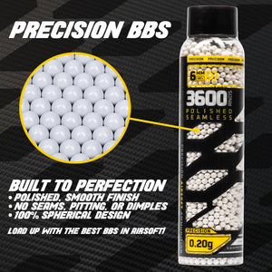 Precision .20g BB's - 3600ct - White - XTREME Airsoft Superstore