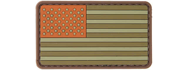 AC-110M BROWN TONE US FLAG PVC PATCH