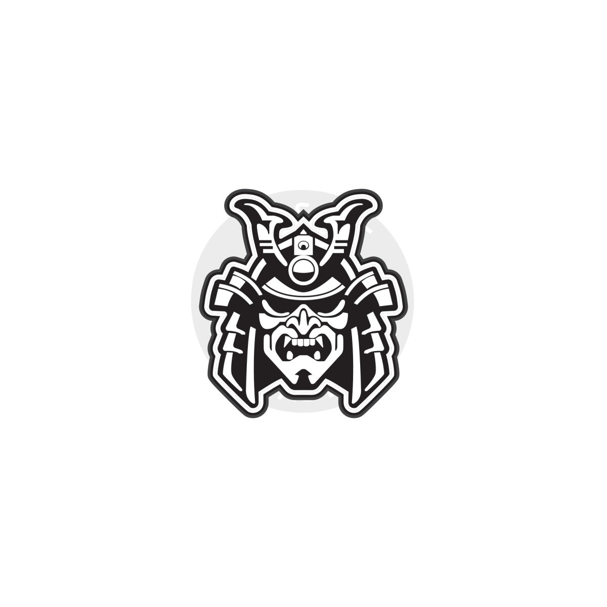 Samurai Helmet Black & White PVC Patch