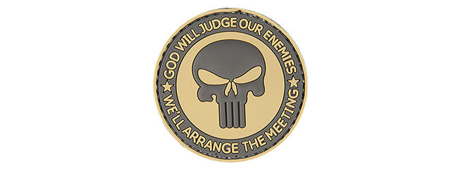 AC-130R GOD WILL JUDGE OUR ENEMIES PVC PATCH (TAN/BK)