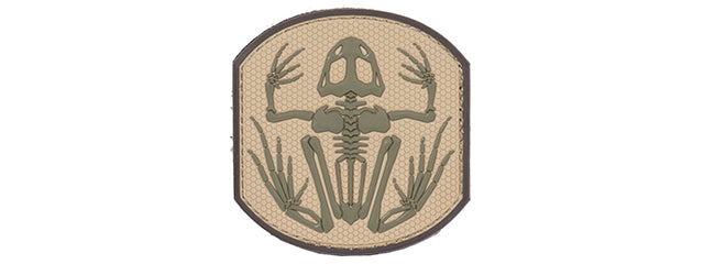 AC-390D FROG SKELETON PVC PATCH (COLOR: TAN & OD GREEN)