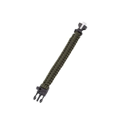 G-Force Multi-Function Survival Bracelet w/ Rope Cutting Tool, Whistle, and Fire Starter - OD Green