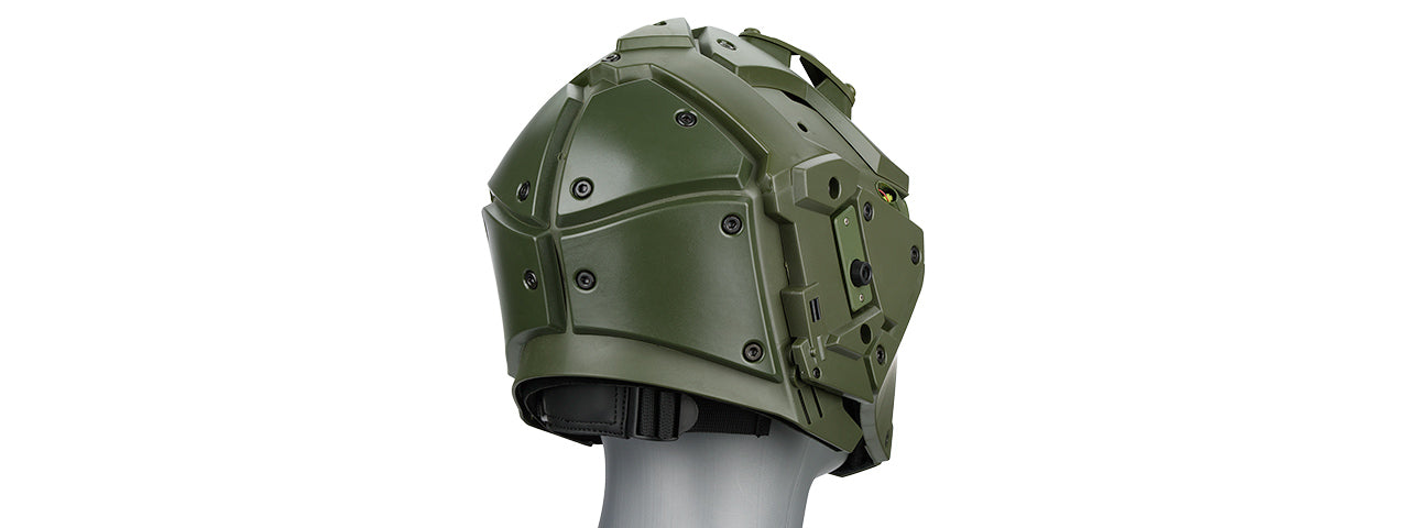 AC-892GB WOSPORT TACTICAL HELMET W/ NVG & TRANSFER BASE (GREEN)