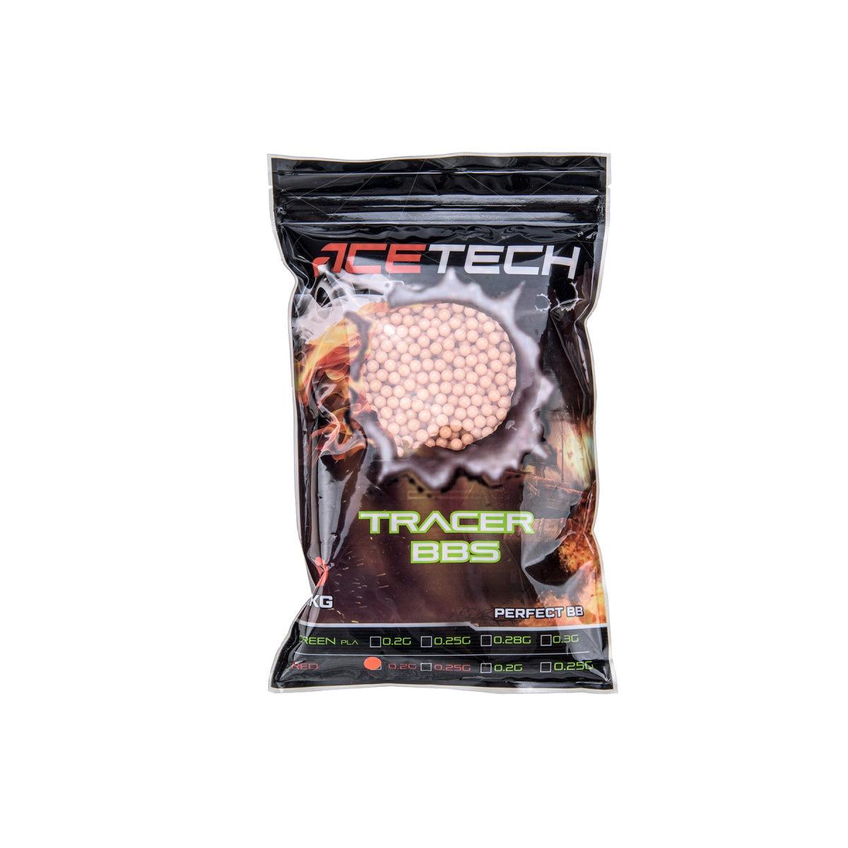 AceTech 1kg Bag of 0.20g Red Tracer BBs
