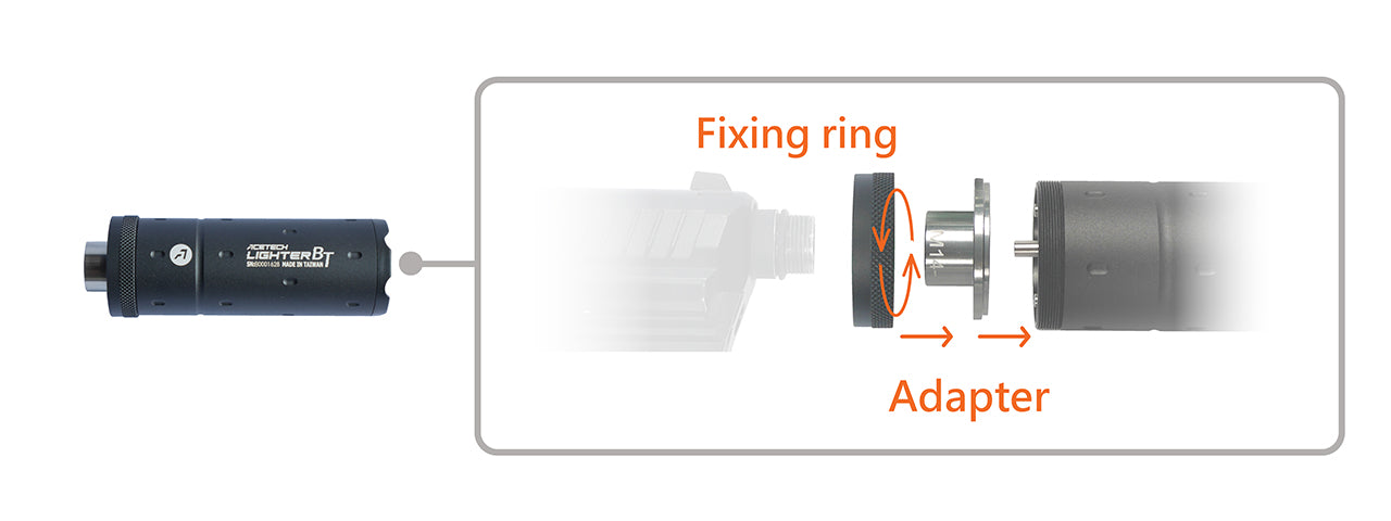 AceTech Lighter BT Airsoft Tracer Unit 14mm/11mm  (BLACK)