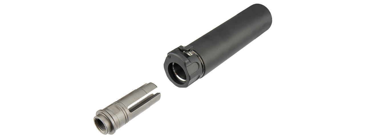 ATLAS CUSTOM WORKS FULL METAL SOCOM QD BARREL EXTENSION W/ FLASH HIDER MINI (BLACK)