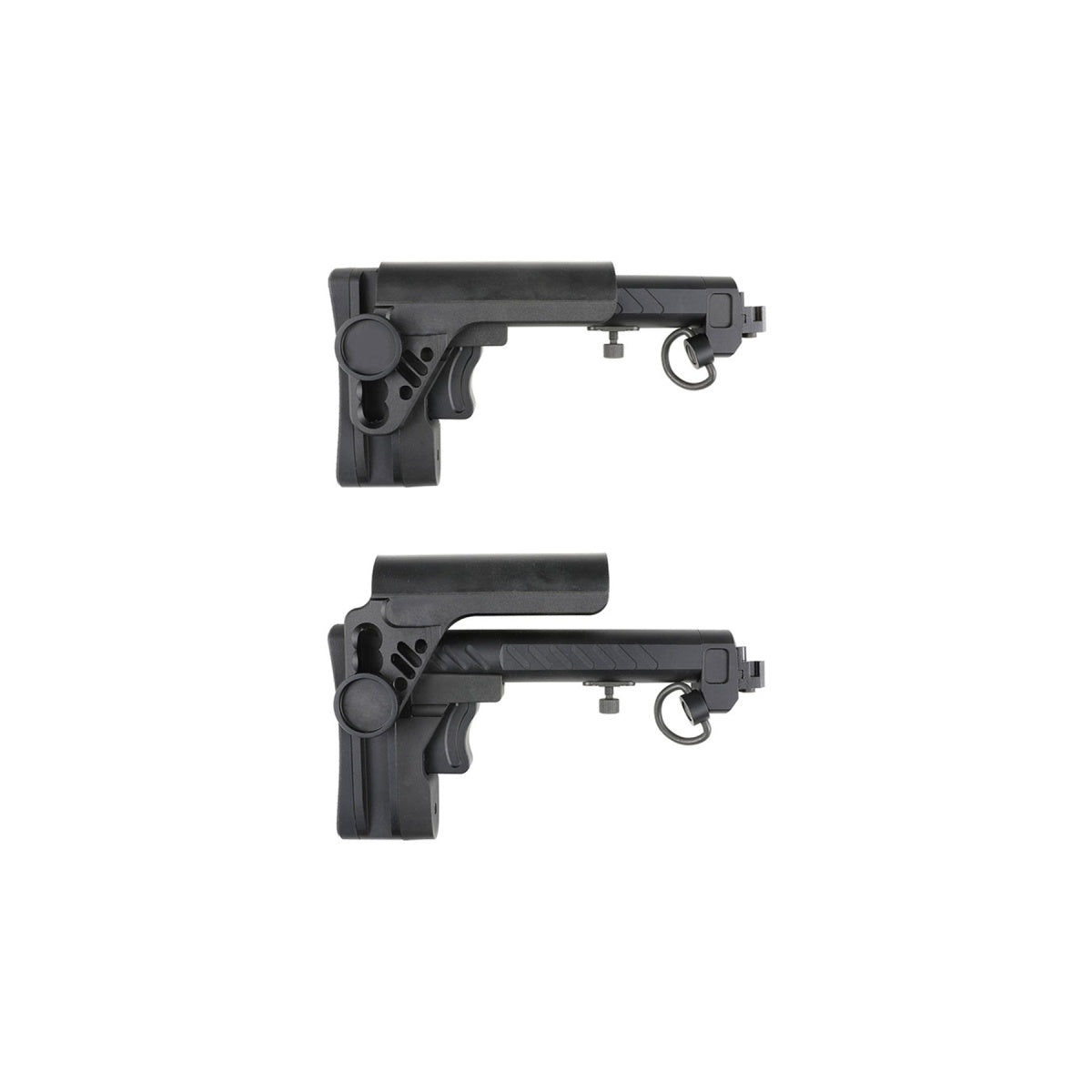 Atlas Custom Works PT-3 AK Telescopic Side Foldable Buttstock for CYMA, GHK, LCT AK Series Airsoft AEGs (Color: Black)