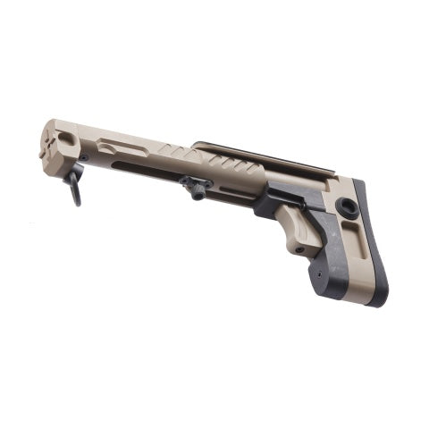 Atlas Custom Works PT-3 AK Telescopic Side Foldable Buttstock for CYMA, GHK, LCT AK Series Airsoft AEGs (Color: Tan)