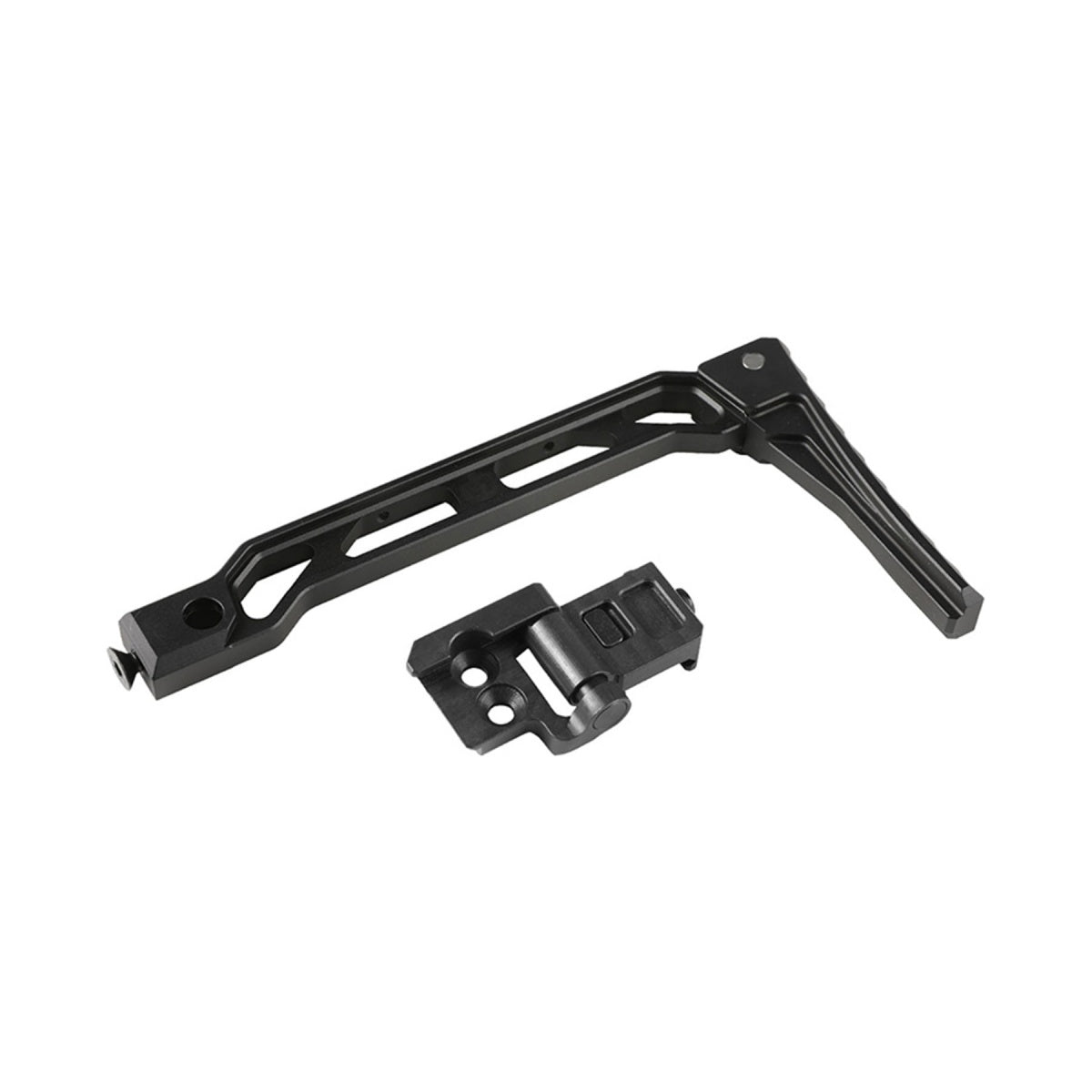 Atlas Custom Works AB-8R Style Stock with Folding Butt Plate Stock for 1913 Picatinny Stock Rail Mounts (Color: Black)