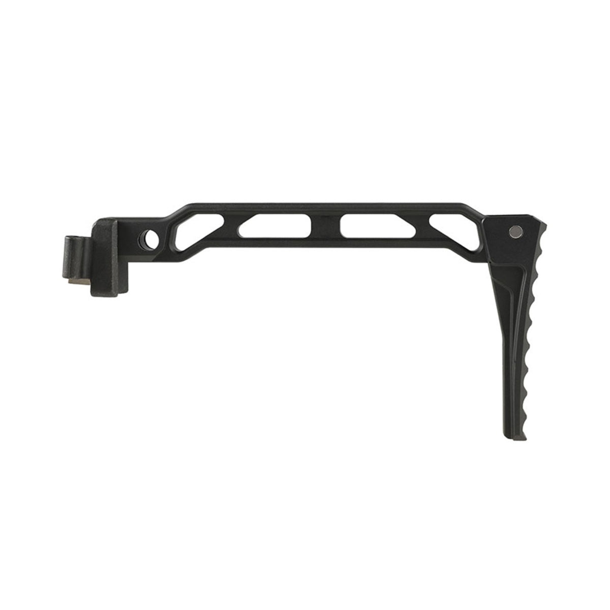 Atlas Custom Works AB-8R Style Stock with Folding Butt Plate for AK Series Airsoft AEG Rifles (Color: Black)