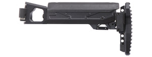 Atlas Custom Works Folding Telescopic Buttstock w/ Cheek Riser for GHK AK74 GBB Airsoft Rifle - (Black)