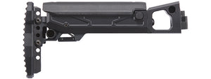 Atlas Custom Works Folding Telescopic Buttstock w/ Cheek Riser for GHK AK74 GBB Airsoft Rifle - (Black)