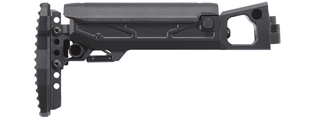 Atlas Custom Works Folding Telescopic Buttstock w/ Cheek Riser for GHK AK74 GBB Airsoft Rifle - (Black)