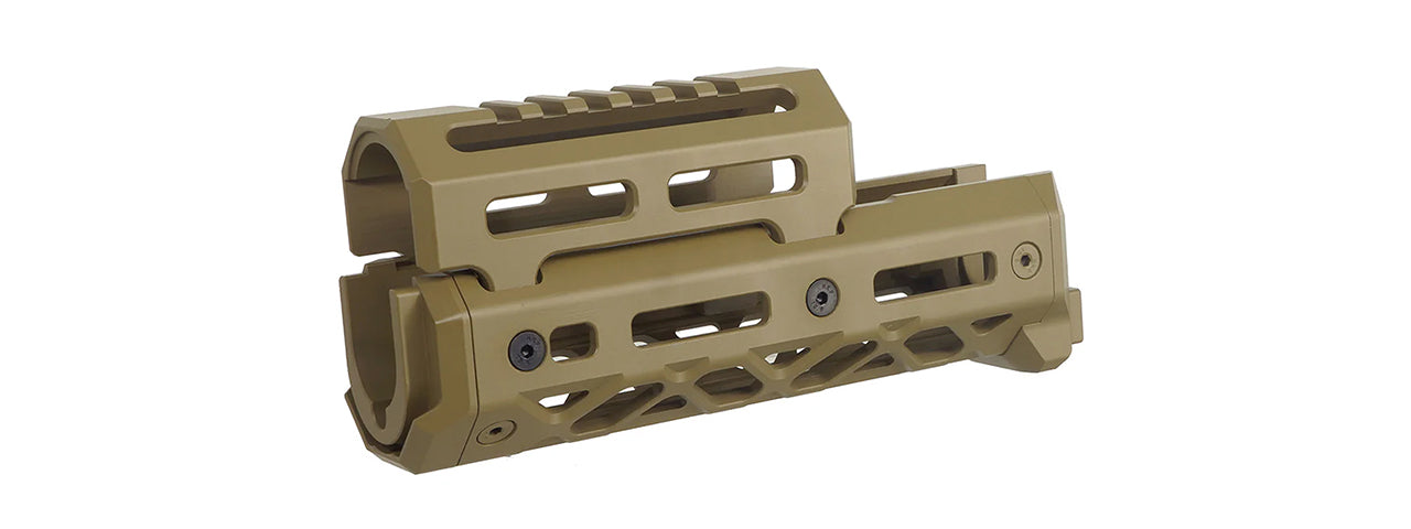 Atlas Custom Works Short M-LOK Handguard for CYMA AK Airsoft Rifle - (Tan)