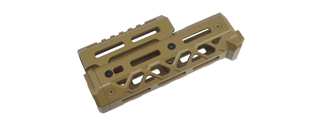 Atlas Custom Works Short M-LOK Handguard for Tokyo Marui AKM GBB Airsoft Rifle - (Tan)