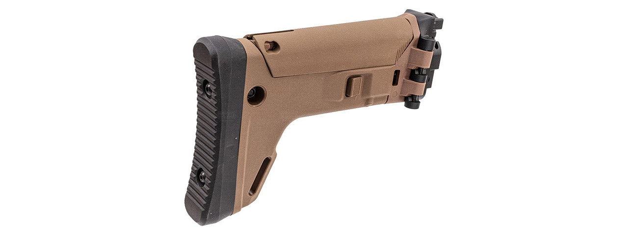 Atlas Custom Works ACR Style Adjustable Folding Stock for Archwick B&T AIR APC9K GBB Airsoft Rifles - (Tan)