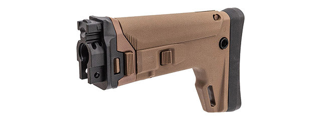 Atlas Custom Works ACR Style Adjustable Folding Stock for Archwick B&T AIR APC9K GBB Airsoft Rifles - (Tan)