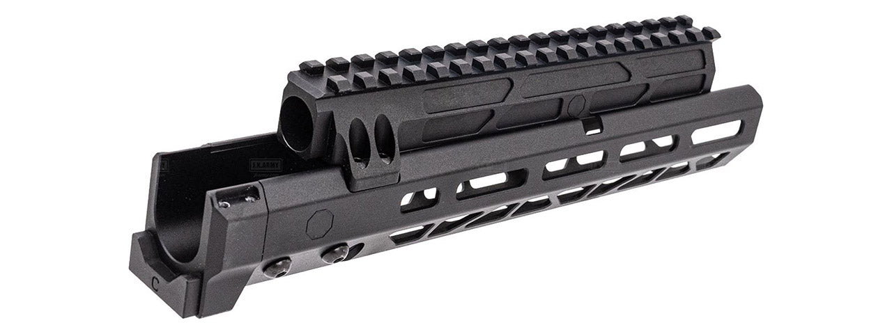 Atlas Custom Works CNC Aluminum 10.1 Inch M LOK Handguard w/ Railed Gas Tube for CYMA AKM AEG Airsoft Rifles - (Black)