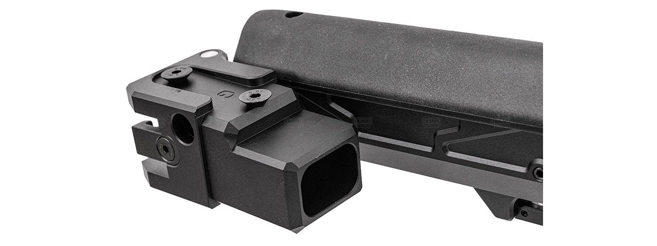 Atlas Custom Works Adjustable Telescopic Folding Stock w/ 4 Position Cheek Riser for GHK AKM V3 GBBR Airsoft Rifles - (Black)