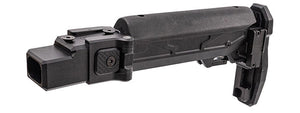 Atlas Custom Works Adjustable Telescopic Folding Stock w/ 4 Position Cheek Riser for GHK AKM V3 GBBR Airsoft Rifles - (Black)