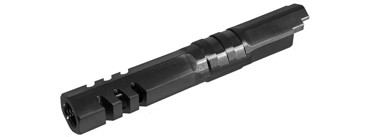 Atlas Custom Works Stainless Hexagon Outer Barrel for Tokyo Marui Hi-Capa 4.3 GBB Airsoft Pistols - (Black)